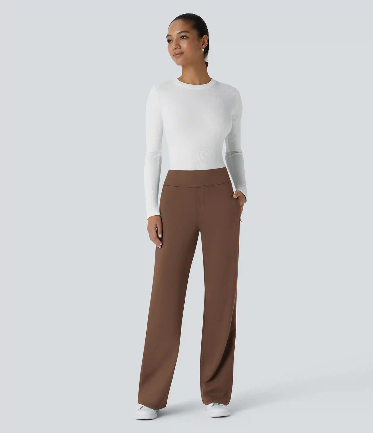 Halara Flex™ DayStretch Mid Rise Side Zipper Pocket Work Flare Pants