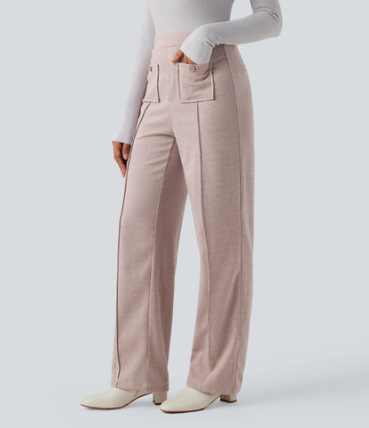 Halara Flex™ High Waisted Straight Leg Houndstooth Work Pants with Pockets