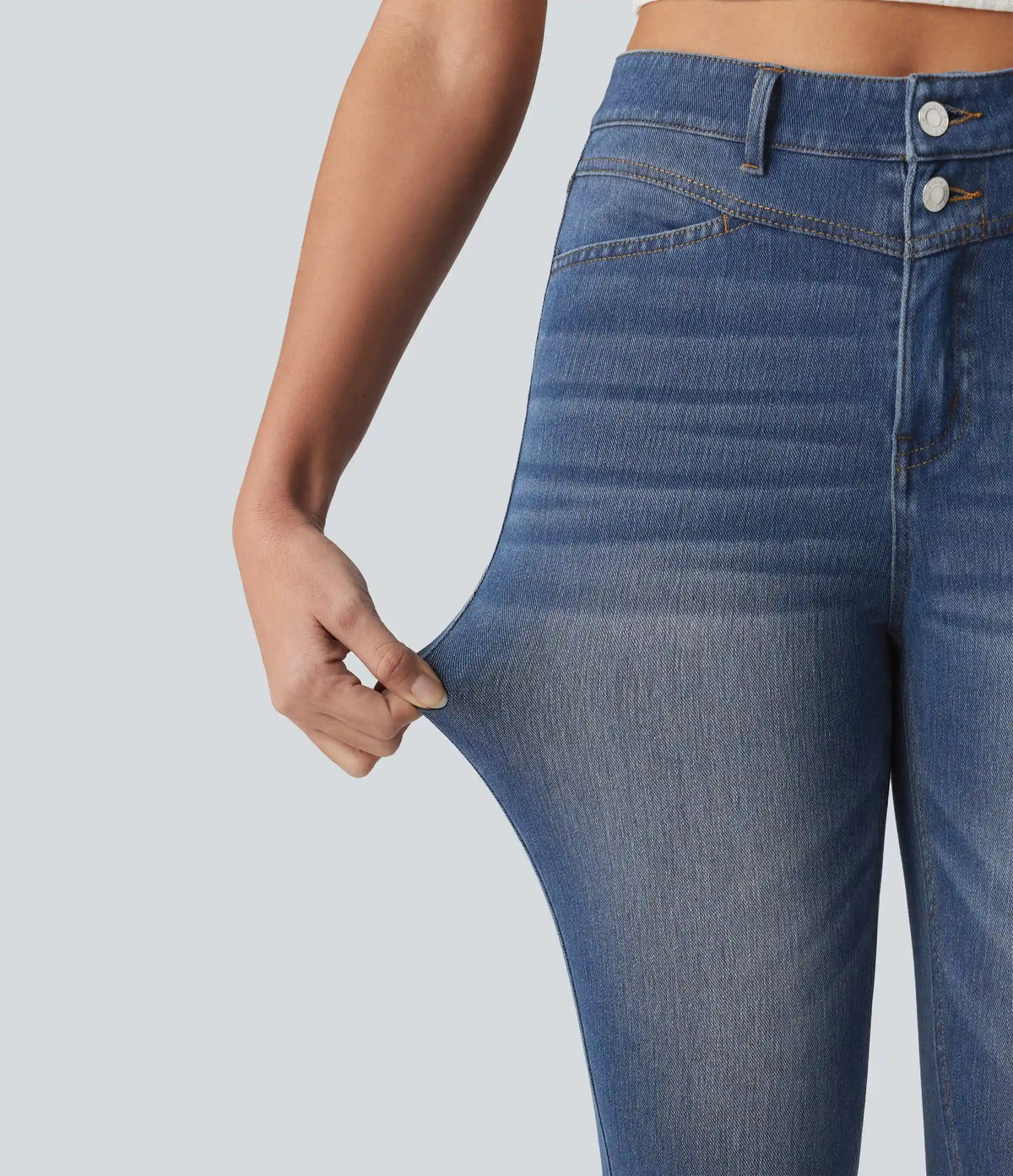 Halara Flex™ High Waisted Split Capri Casual Slim Jeans with Pockets