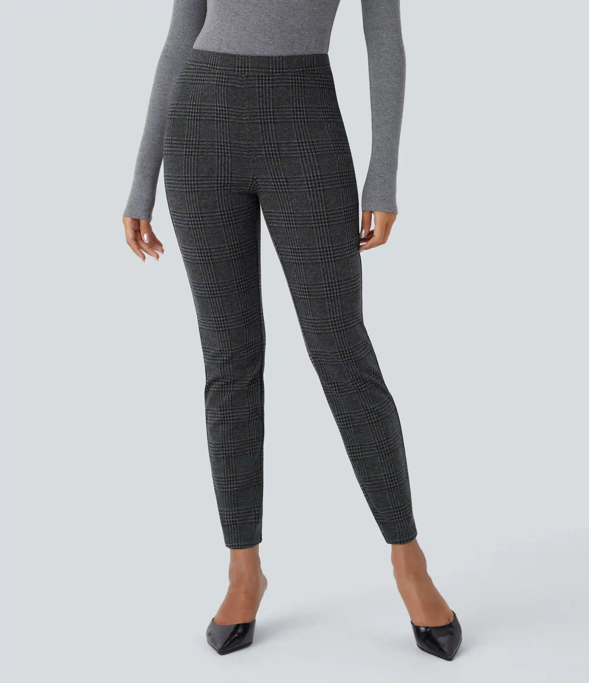 Halara Flex™ High Waisted Pocket Houndstooth Plaid Skinny Work Pants