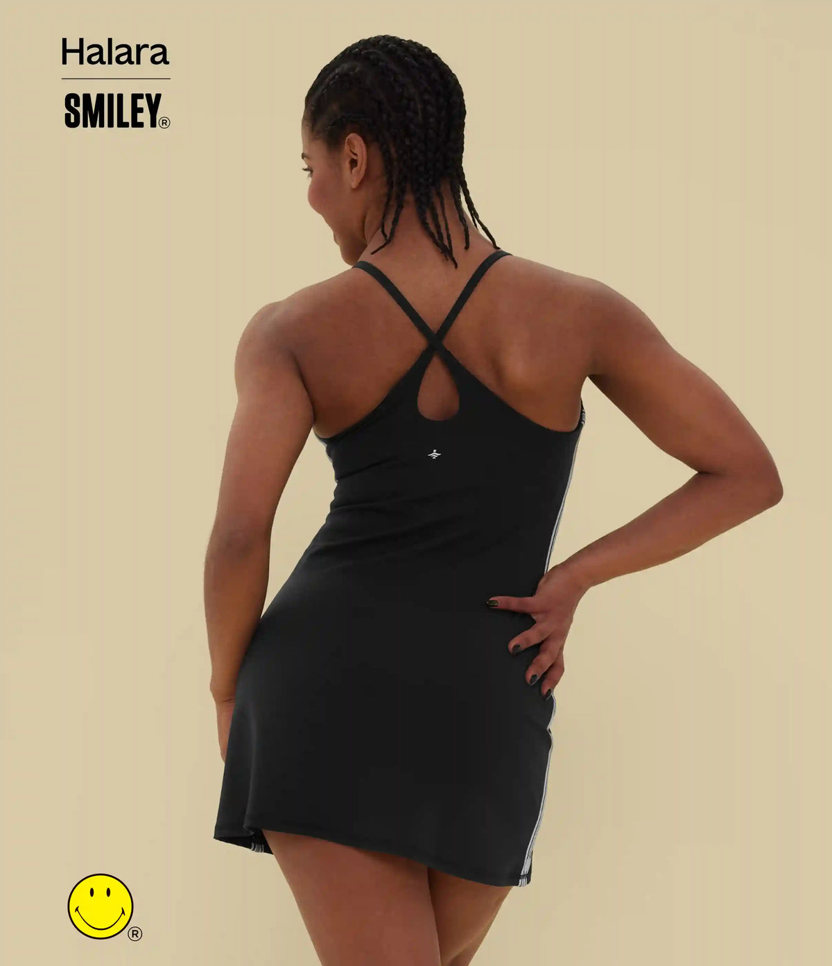 Halara X Smiley® SoftlyZero™ Plush Backless Mini Dance Active Dress-Easy Peezy Edition