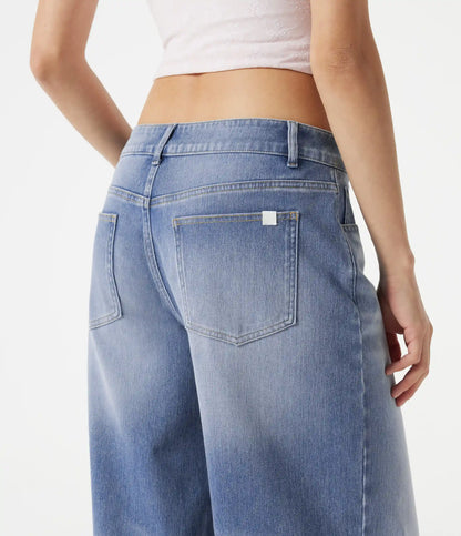 Halara Flex™ Asymmetric Low Rise Baggy Washed Casual Jeans with Pockets