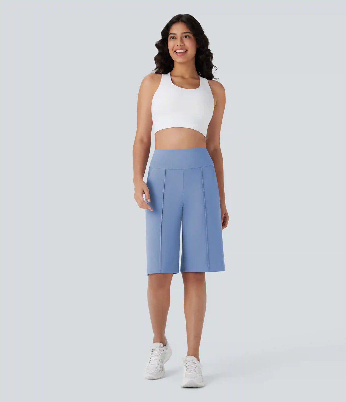 SoftlyZero™ Airy High Waisted Pocket Straight Leg Cool Touch Workout Bermuda Shorts