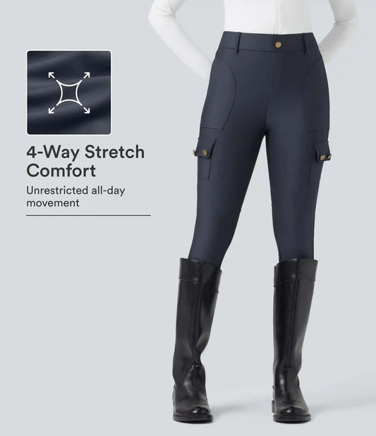 High Waisted Sheen 7/8 Leggings with Pockets