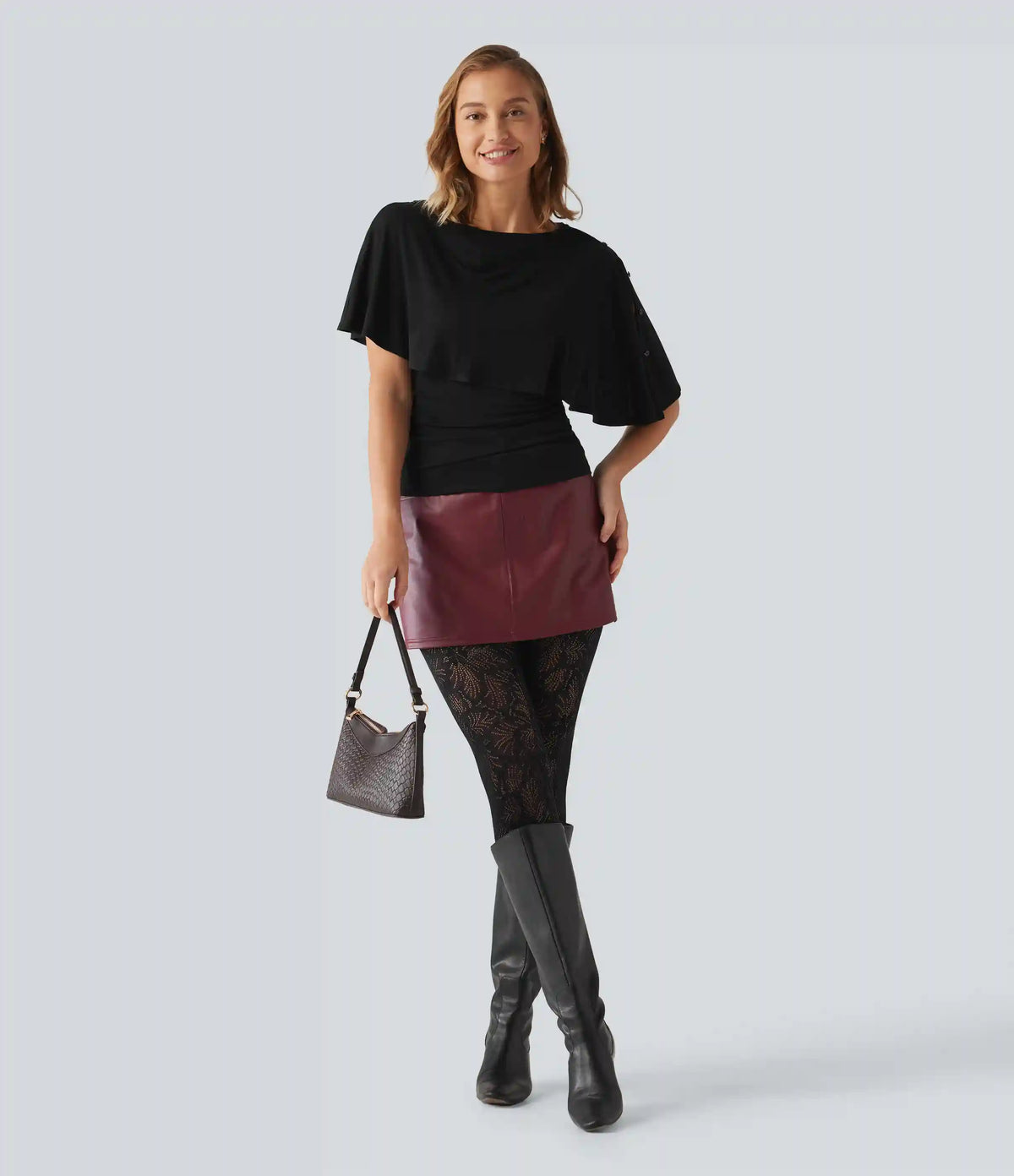 Ribbed Short Sleeve Asymmetric Casual Top