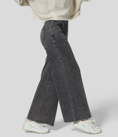 Halara Flex™ High Waisted Pockets Wide Leg Loose Work Jeans