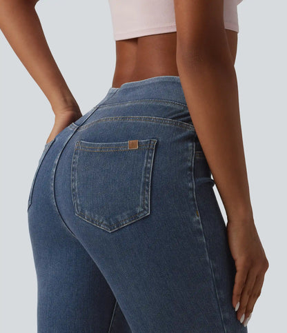Halara Flex™ High Waisted Draped Lyocell Denim Casual 7/8 Leggings with Pockets