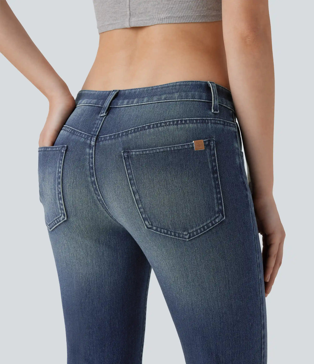Halara Flex™ Low Rise Pockets Washed Casual Bootcut Jeans