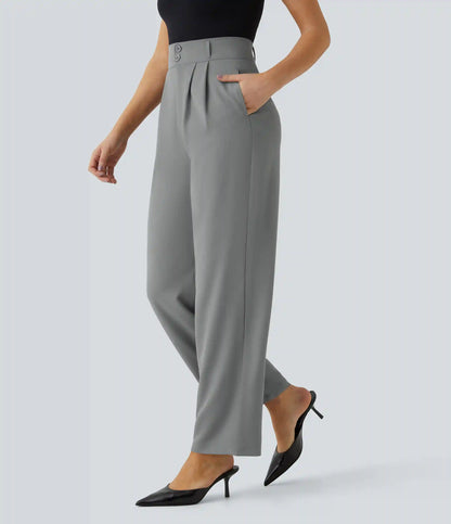 Halara Flex™ High Waisted Zipper Pocket Shirred Straight Leg Work Pants