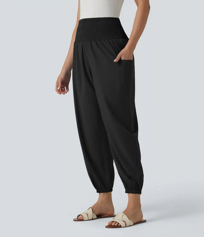 Breezeful™ Ultra High-Waist Shirred Quick Dry Resort Joggers with Pockets