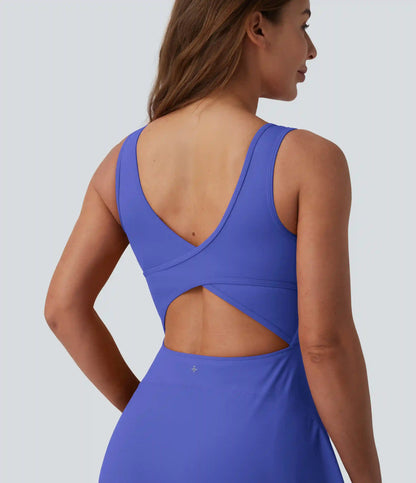 SoftlyZero™ Airy U Neck 2-in-1 Pocket Mini Cool Touch Dance Active Dress DD-F Cups-Easy Peezy