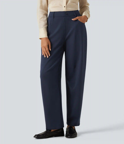 Halara Flex™ Mid Rise Barrel Leg Work Pants with Pockets