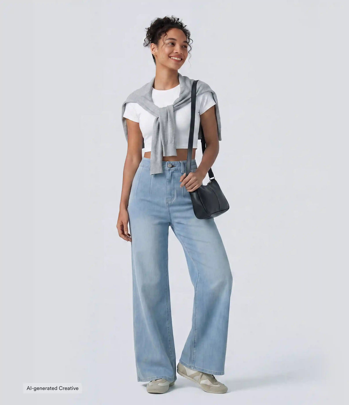 Halara Flex™ High Waisted Tummy Control Wide Leg Casual Jeans with Pockets