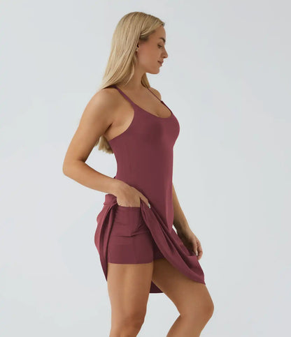 SoftlyZero™ Airy Cut Out 2-in-1 Pocket InstantCool Longer Active Dress