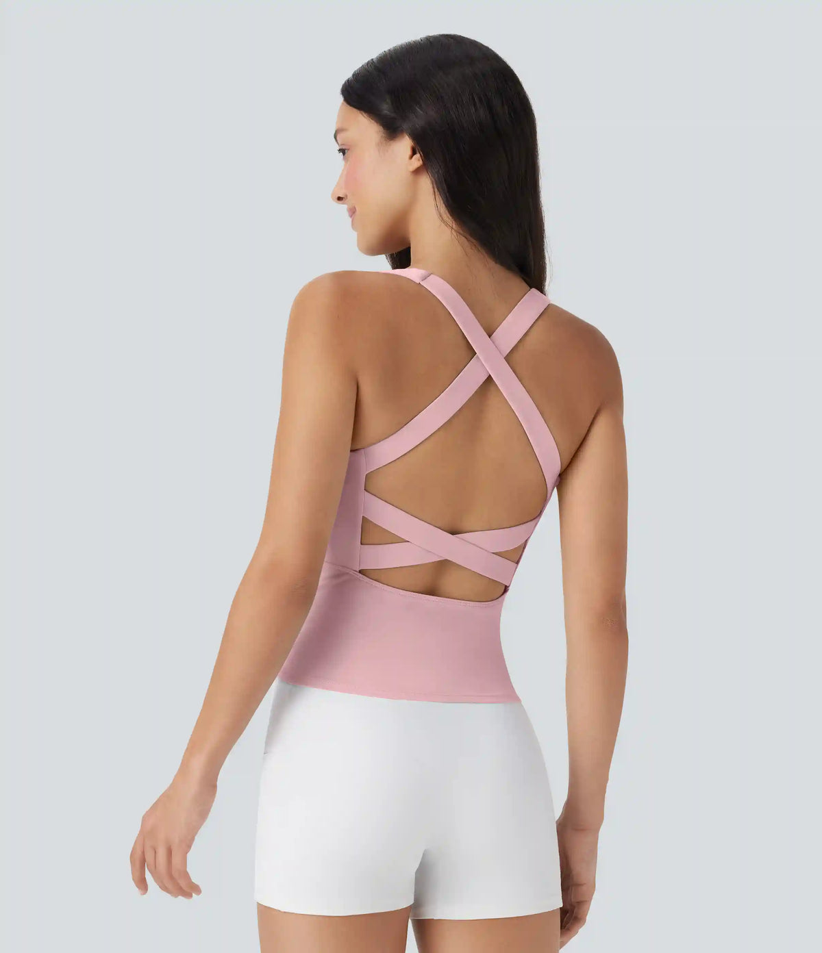 SoftlyZero™ Airy Square Neck Cropped InstantCool Running Tank Top-Longer Length