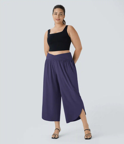 Breezeful™ High Waisted Crossover Pocket Quick Dry Plus Size Pants