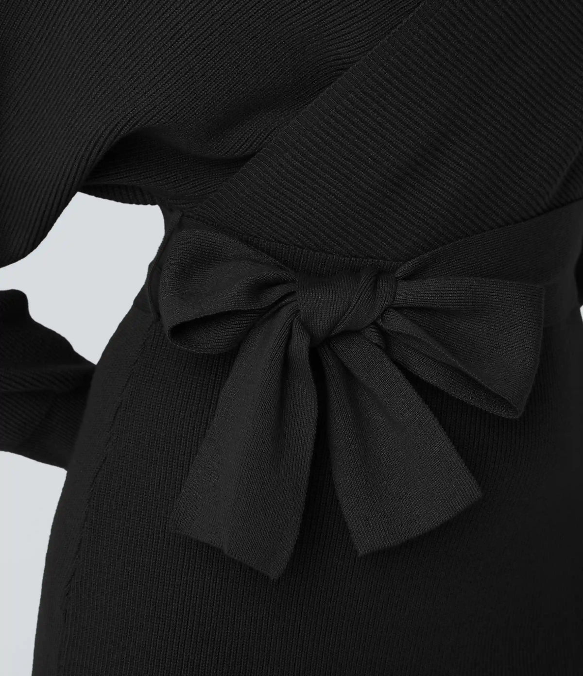 Crossover V Neck Batwing Long Sleeve Belted Mini Casual Sweater Dress