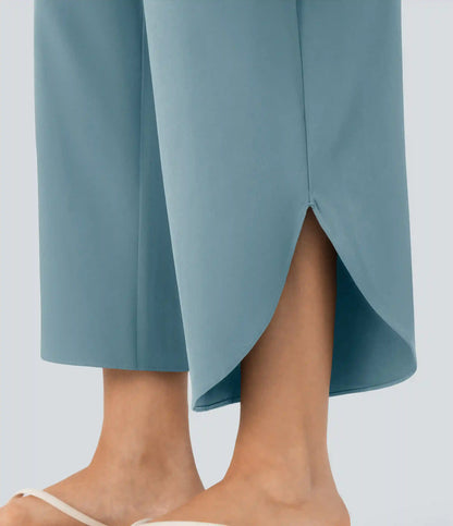 Breezeful™ High Waisted Tummy Control Split Hem Quick Dry Resort Pants with Pockets