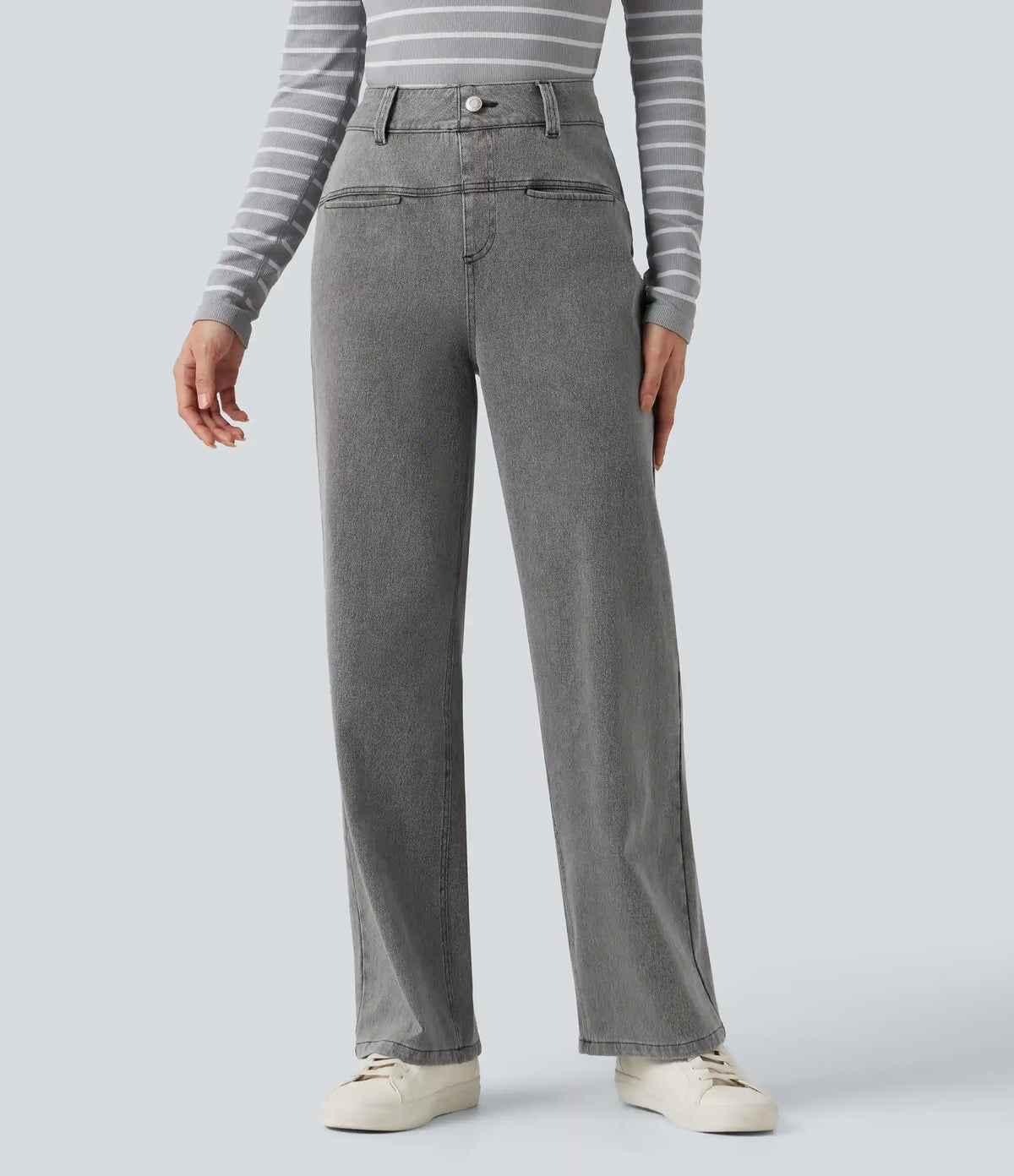 Halara Flex™ Mid Rise Casual Straight Leg Jeans with Pockets