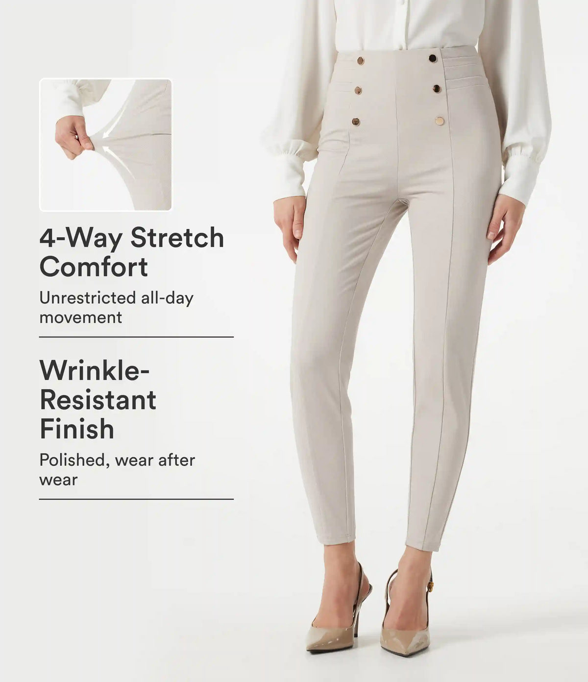 Halara Flex™ High Waisted Herringbone Work Pants with Pockets