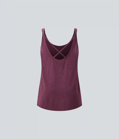 U Neck Relaxed Casual Tank Top