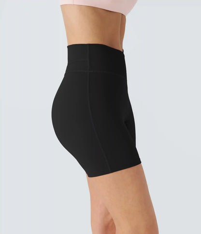 SoftlyZero™ Plush High Waisted Crossover Ruched Yoga Shorts 5''