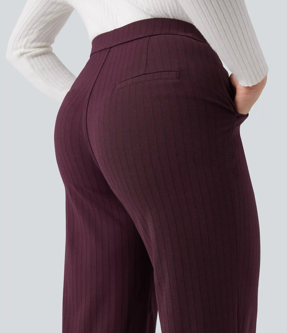 Halara Flex™ High Waisted Straight Leg InstantCool Stripe Work Pants with Pockets