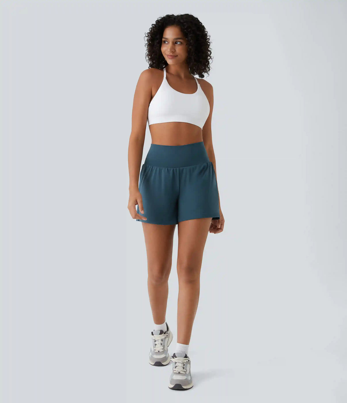 SoftlyZero™ Airy Super High Waisted 2-in-1 InstantCool Yoga Shorts 5'' with Pockets-Longer Length