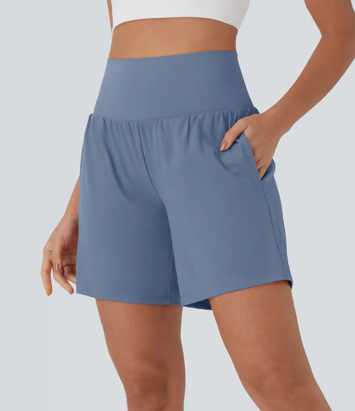 SoftlyZero™ Airy Super High Waisted 2-in-1 InstantCool Yoga Shorts 7" with Pockets