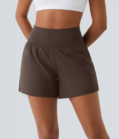 SoftlyZero™ Airy Super High Waisted 2-in-1 InstantCool Yoga Shorts 5'' with Pockets-Longer Length