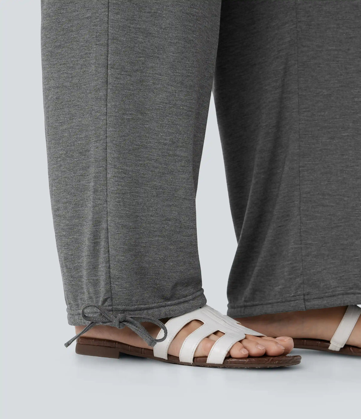 Crossover High Waisted Pocket Drawstring Casual Joggers
