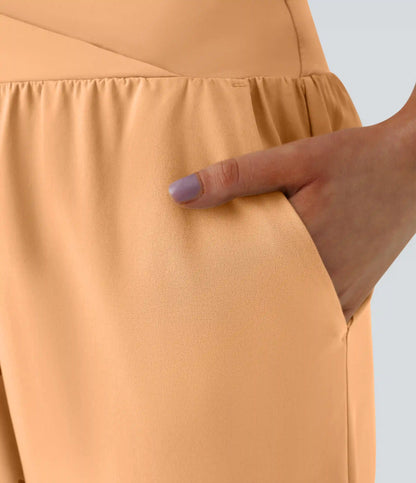 Breezeful™ High Waisted Crossover Quick Dry Resort Pants with Pockets