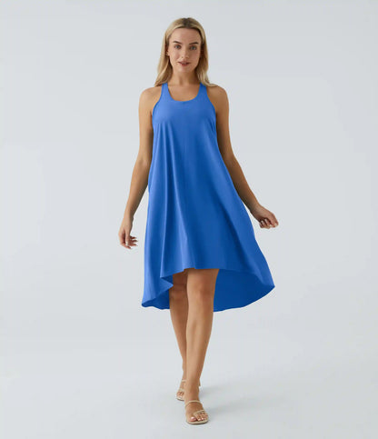 Breezeful™ RacerPocket High Low Flowy Midi Quick Dry Casual Dress