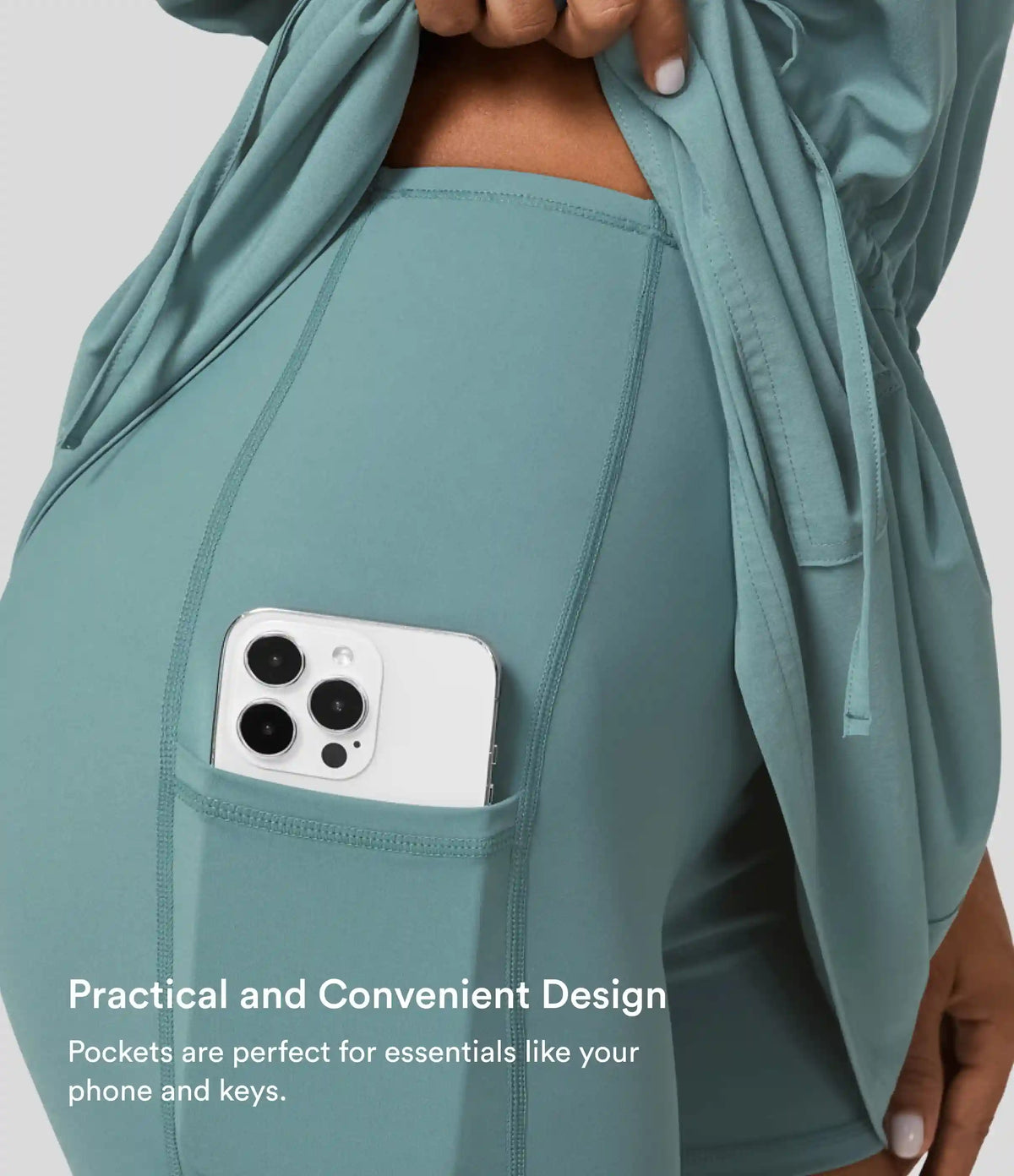 Breezeful™ Pockets Drawstring 2-Piece Quick Dry Mini Hiking Active Dress