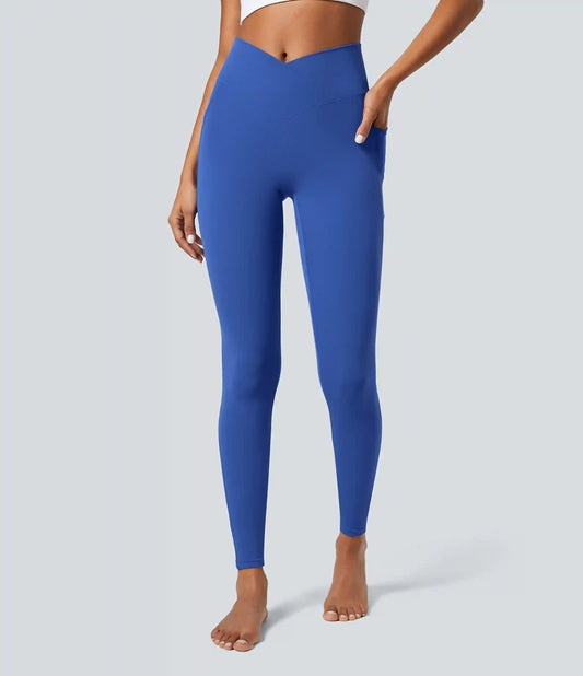 SoftlyZero™ Crossover Pocket Plain Leggings