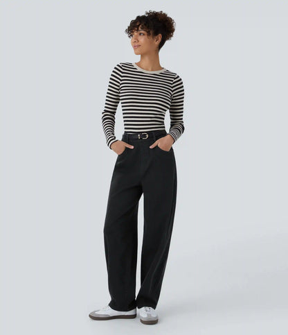Halara Flex™ High Waisted Pockets Washed Casual Baggy Jeans