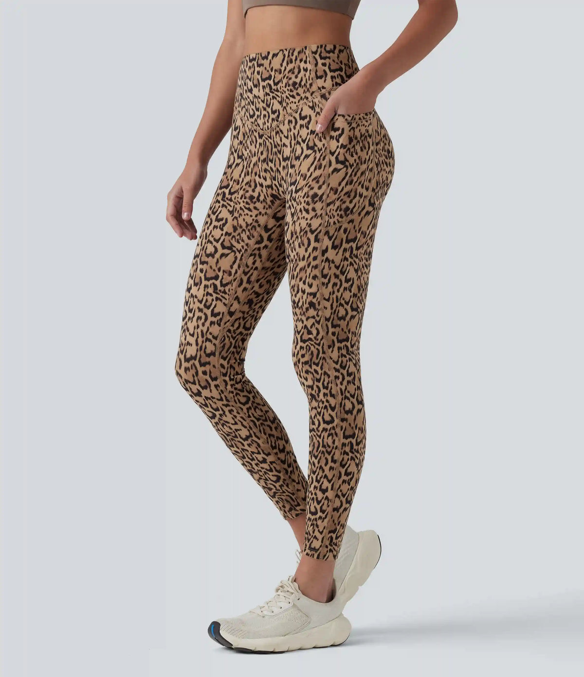 Halara UltraSculpt™ Leopard Print High Waisted Scrunch Butt Lifting Tummy Control Training Leggings with Pockets