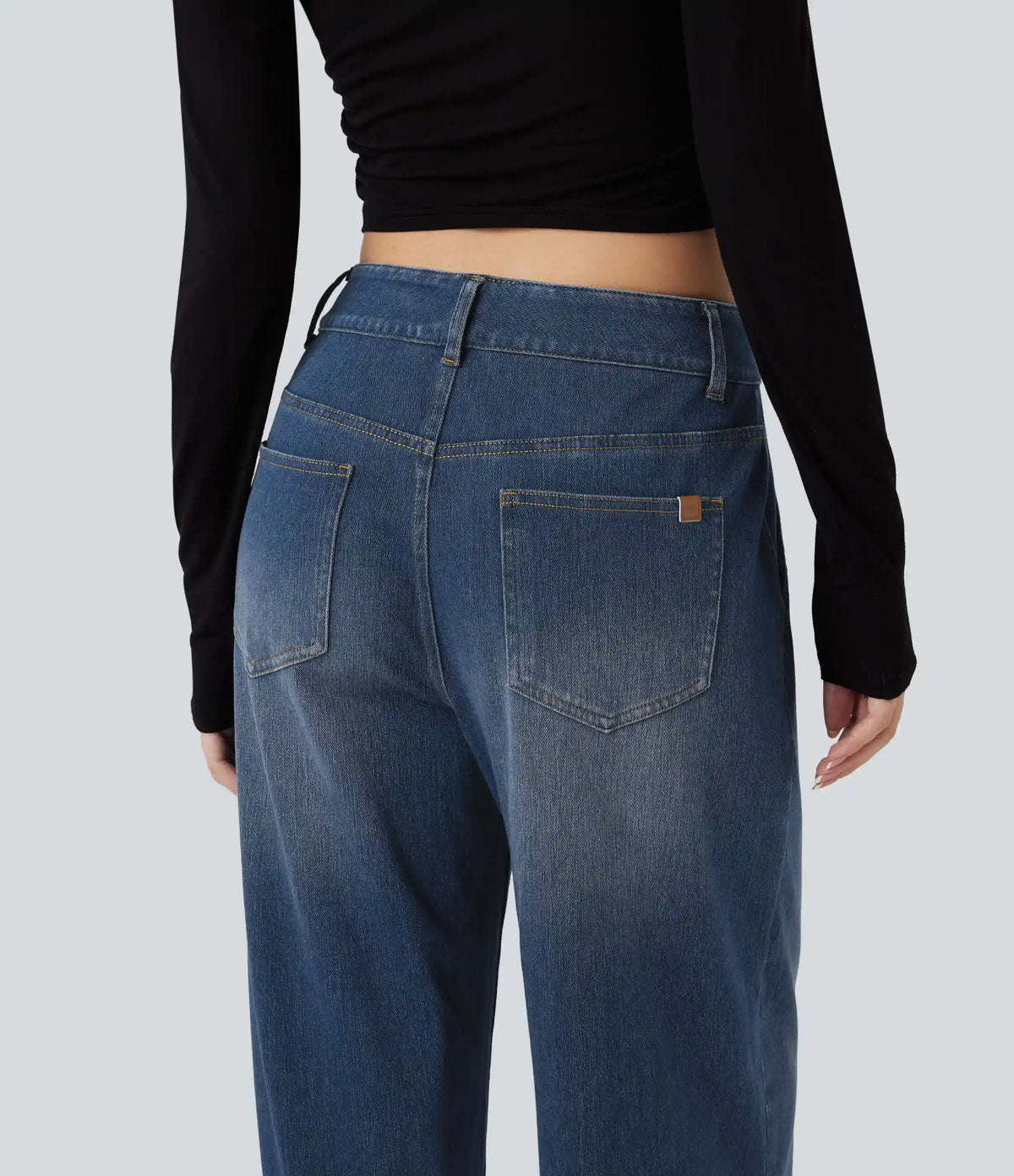Halara Flex™ Mid Rise Wide Leg Casual Jeans with Pockets