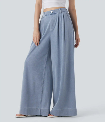 Halara Flex™ High Waisted Wide leg InstantCool Denim Casual Jeans with Pockets