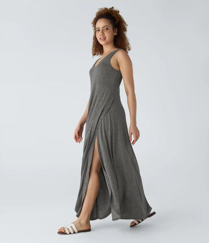 U Neck Flowy Maxi Casual Tank Dress