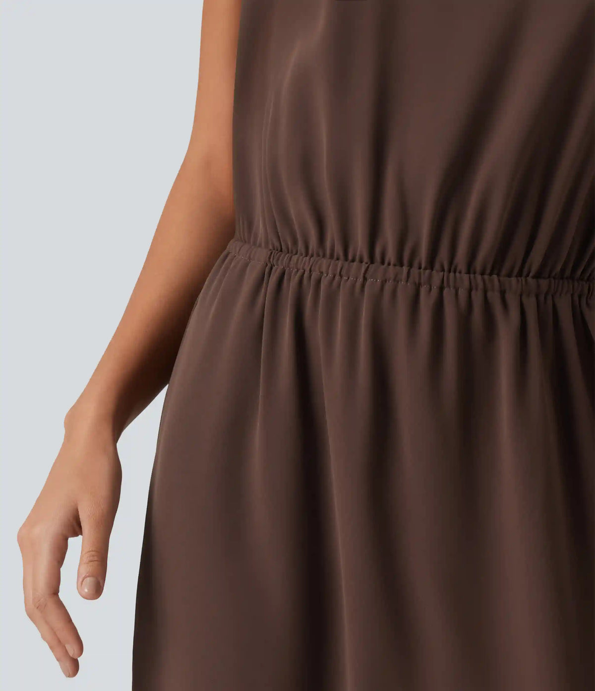 Boat Neck Cap Sleeve Midi Work Dress with Pockets