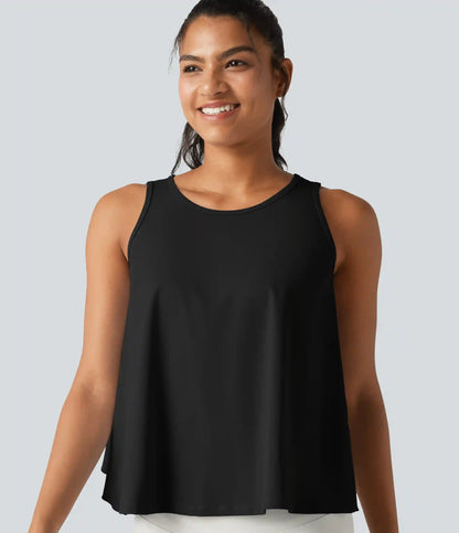 SoftlyZero™ QuickDry Crossover Flounce Hem Relaxed Yoga Tank Top