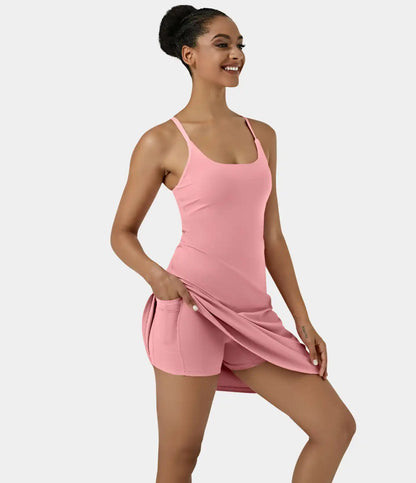 SoftlyZero™ Airy Cut Out 2-in-1 Pocket InstantCool Longer Active Dress