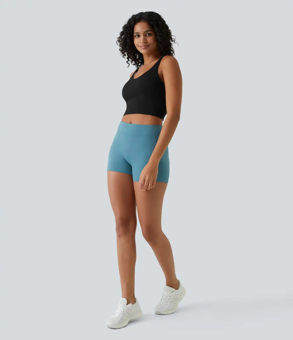 Padded V Neck Cropped Yoga Tank Top A-D Cups