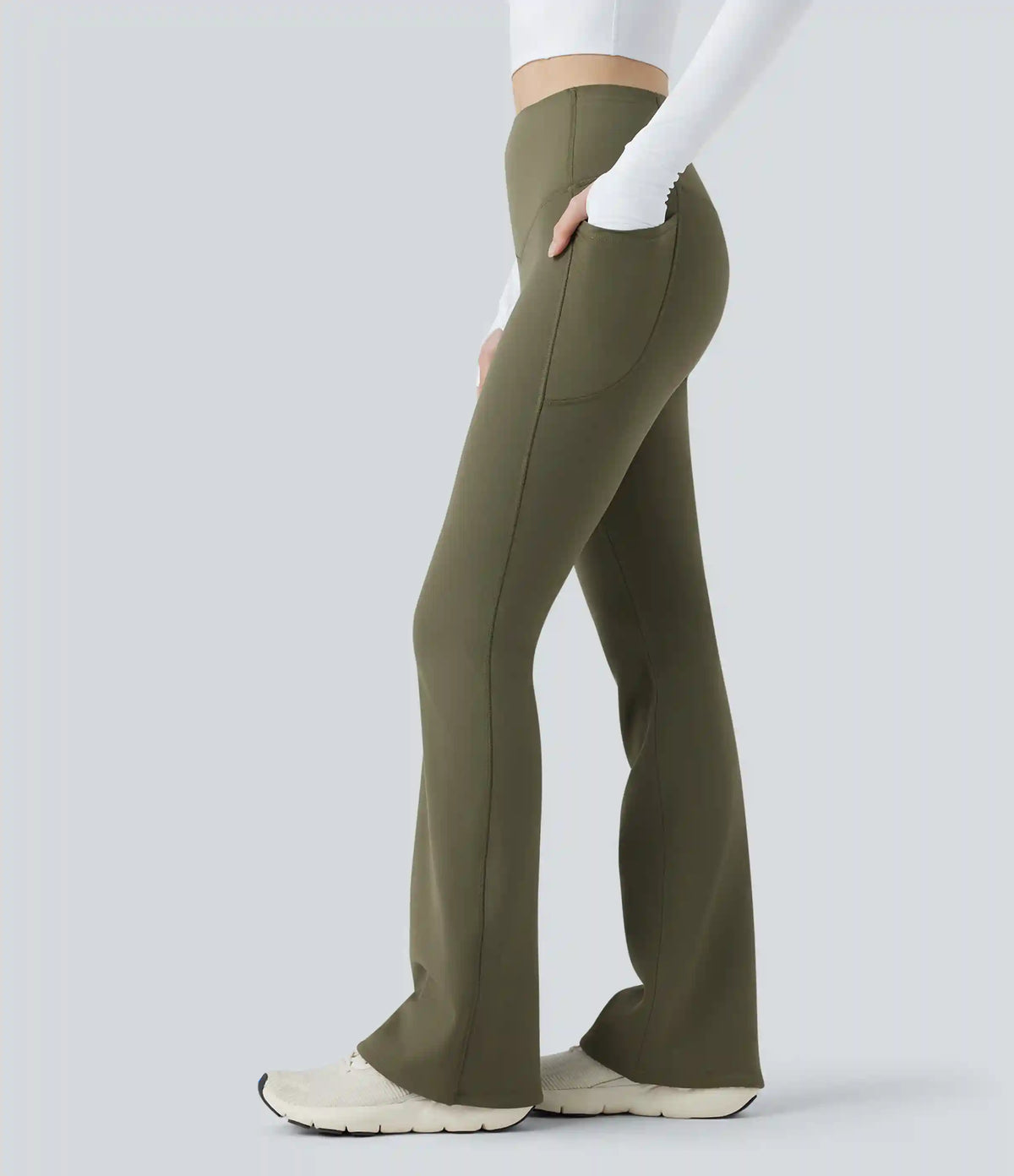 Halara UltraSculpt™ Extra Heat High Waisted Tummy Control Yoga Bootcut Leggings with Pockets