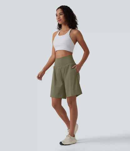 SoftlyZero™ Airy Super High Waisted 2-in-1 InstantCool Yoga Shorts 9" with Pockets