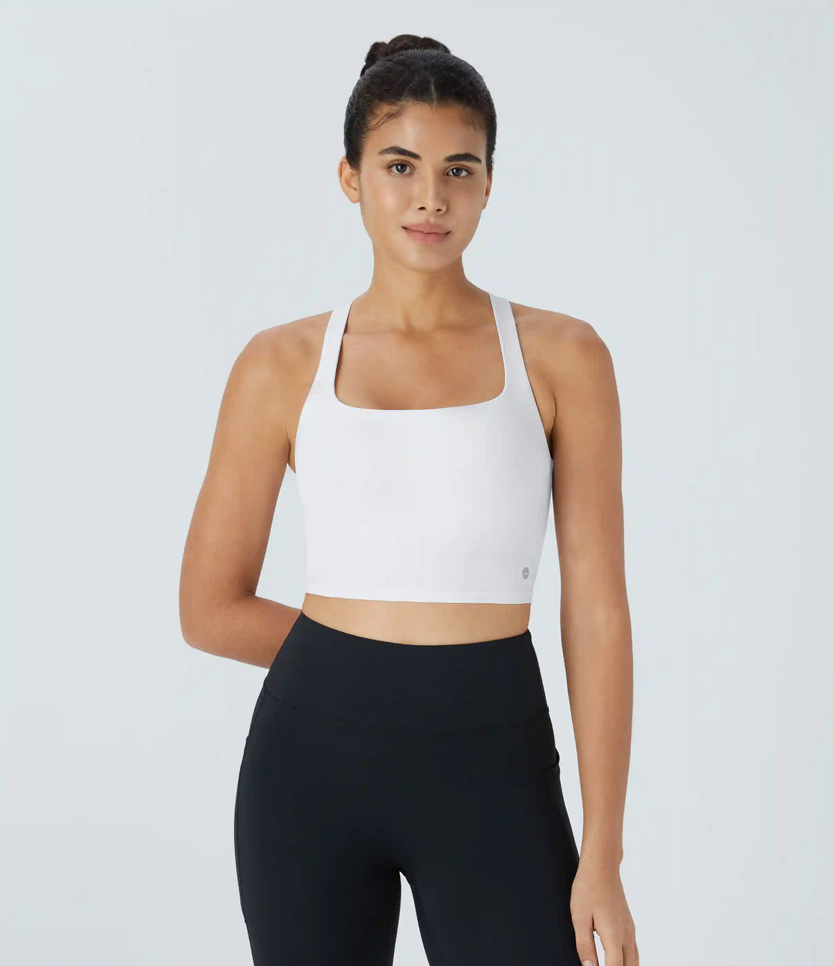 SoftlyZero™ Airy Square Neck Backless Crisscross Cropped InstantCool Yoga Tank Top