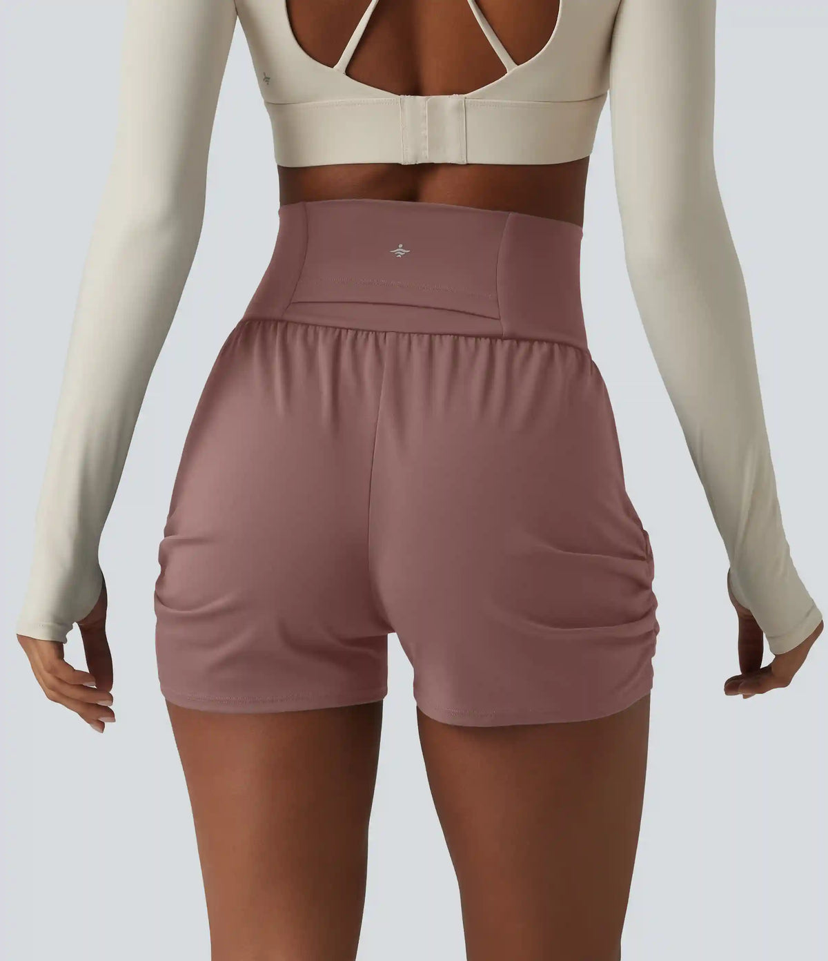 SoftlyZero™ Airy High Waisted Ruched InstantCool Yoga Shorts 3'' with Pockets