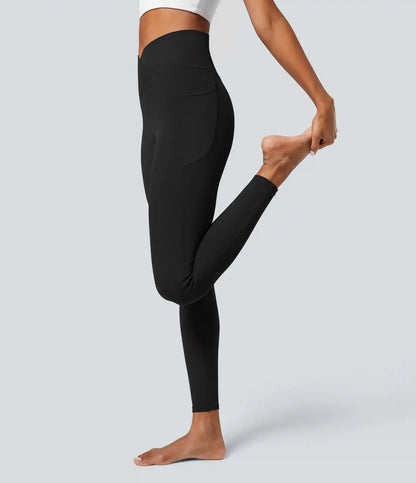 SoftlyZero™ Crossover Pocket Plain Leggings