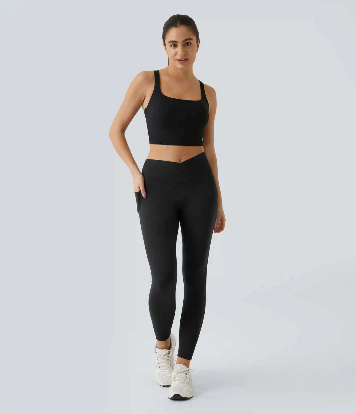 Patitoff™ 2.0 Pet Hair Resistant High Waisted Crossover Side Pocket Yoga Leggings